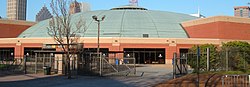 Alexander Memorial Coliseum hosted the boxing events for the 1996 Summer Olympics in Atlanta. Alexander Memorial Coliseum SW view.jpg