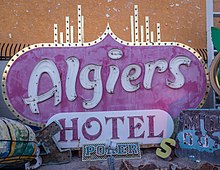 The Algiers' roadside sign, pictured at Las Vegas' Neon Museum. Algiers Hotel sign.jpg