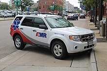 An American Medical Response Ford Escape chase car in the US American Medical Response Supervisor Ford Escape (AMR).jpg