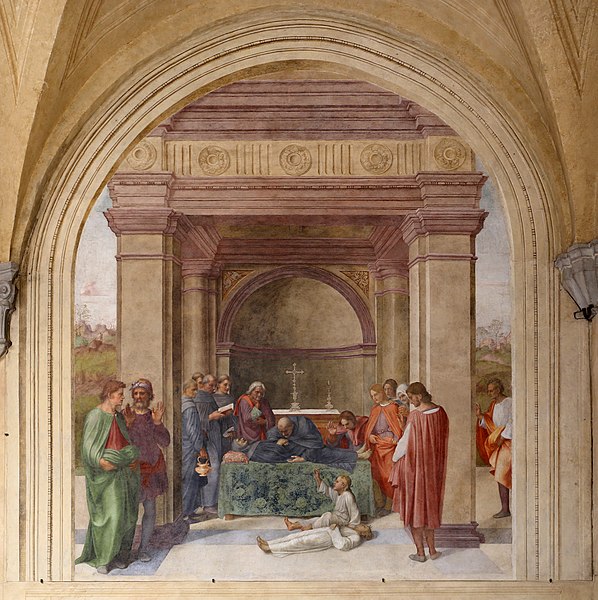 File:Andrea del sarto, Morte di san Filippo Benizi e resurrezione di un fanciullo, 1510, 01.jpg