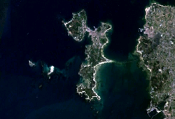 Satelitní snímek ostrova