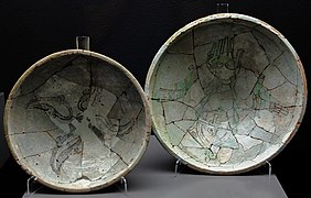 Almohad clay bowls (ataifores [es]) found in the castle of Alarcos [es]