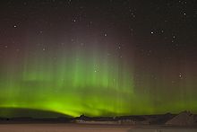 Aurorae are mostly caused by energetic electrons precipitating into the atmosphere. Aurore australe - Aurora australis.jpg