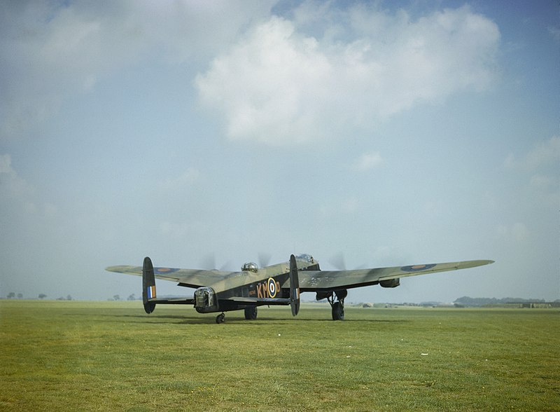 File:Avro Lancaster Mk I R5740-`KM-O' of No. 44 Squadron at Waddington in Lincolnshire, 29 September 1942. At the controls is Squadron Leader Pat Burnett, 'B' Flight Commander. TR192.jpg