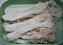 The fungus is sold dried and is usually rehydrated before cooking. Bamboo pith mushroom.jpg