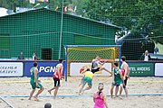 Deutsch: Beachhandball Europameisterschaften 2019 (Beach handball Euro); Tag 2: 3. Juli 2019 – Männer, Vorrunde Gruppe C, Nordmazedonien-Schweiz 0:2 (13:22, 18:19) English: Beach handball Euro; Day 2: 3 July 2019 – Women Preliminary Round Group A – Men Preliminary Round Group C – North Macedonia-Switzerland 0:2 (13:22, 18:19)