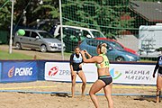 Deutsch: Beachhandball Europameisterschaften 2019 (Beach handball Euro); Tag 1: 2. Juli 2019 – Frauen, Vorrunde Gruppe C, Italien-Griechenland 0:2 (16:28, 10:13) English: Beach handball Euro; Day 1: 2 July 2019 – Women Preliminary Round Group C – Italy-Greece 0:2 (16:28, 10:13)