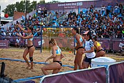 Deutsch: Beachhandball bei den Olympischen Jugendspielen 2018 in Buenos Aires; Tag 7, 13. Oktober 2018; Mädchen, Finale Argentinien-Croatien 2:0 English: Beach handball at the 2018 Summer Youth Olympics in Buenos Aires at 13 October 2018 – Girls Gold Medal Match – Argentina-Croatia 2:0 Español: Handball de playa en los Juegos Olimpicos de la Juventud Buenos Aires 2018 en 13 de octubre de 2018 – Partido por la medalla de oro femenino - Argentina-Croacia 2:0