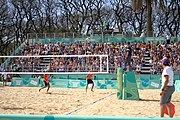 Deutsch: Beachvolleyball bei den Olympischen Jugendspielen 2018; Tag 11, 17. Oktober 2018; Jungen,Finale – Niederlande (Matthew Immers/Yorick de Groot)-Schweden (David Åhman/Jonatan Hellvig) 0:2 (20–22/15–21) English: Beach volleyball at the 2018 Summer Youth Olympics at 17 October 2018 – Final – Netherlands (Matthew Immers/Yorick de Groot)-Sweden (David Åhman/Jonatan Hellvig) 0:2 (20–22/15–21)