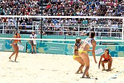 Deutsch: Beachvolleyball bei den Olympischen Jugendspielen 2018; Tag 9, 15. Oktober 2018; Mädchen, Viertelfinale: Puerto Rico-Russland 0–2 (12–21/10–21) English: Beach volleyball at the 2018 Summer Youth Olympics at 15 October 2018 – Girls Quarterfinals: Puerto Rico-Russia 0–2 (12–21/10–21)