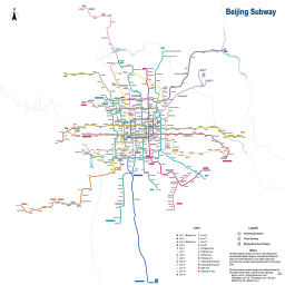 Mapa Pekingského metra