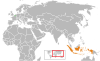 Location map for Belgium and Indonesia.