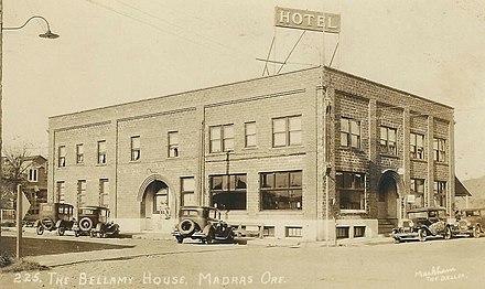 Bellamy House, Madras, Oregon seen in a real photo postcard c. 1920