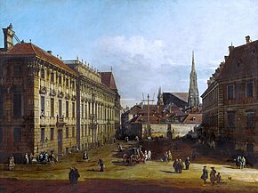 Palais Lobkowitz (on the left) in Vienna; painting by Canaletto, about 1760 (Source: Wikimedia)