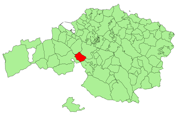 Localização do município de Alonsótegui na Biscaia