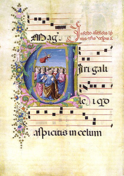 File:Bottega di domenico ghirlandaio, ascensione, antifonario edili 148 f. 47v. biblioteca medicea laurenziana.jpg