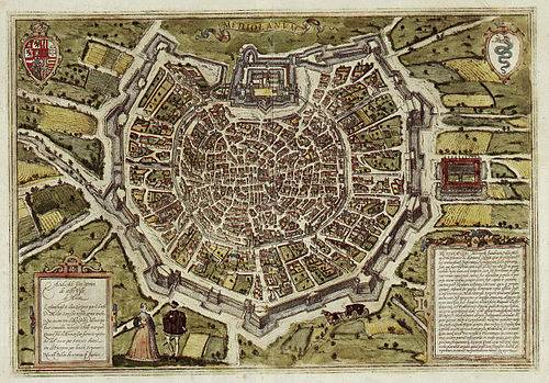 Mappa di Milano del XVI secolo