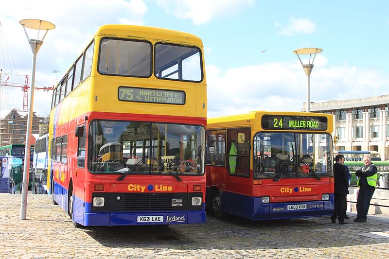 File:Bristol Harbourside 2015 - Cityline 9621 (K621LAE) and 1503 (L503VHU).JPG