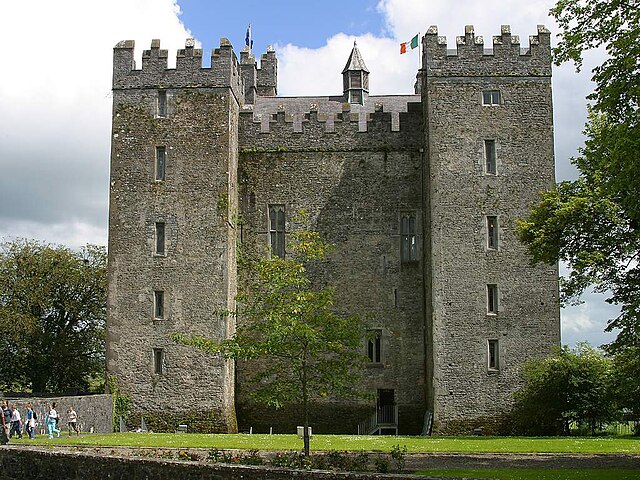 Bunratty Castle, besieged and taken by the Irish Confederates from an English Parliamentarian force in 1646.