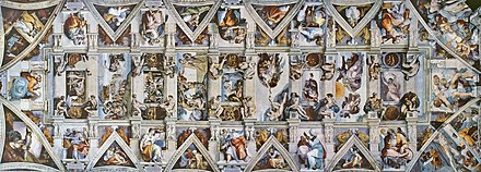 The Sistine Chapel ceiling by Michelangelo CAPPELLA SISTINA Ceiling.jpg
