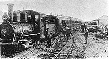 Baldwin 2-6-0 no. 2 at Hopefield, c. February 1903 CGR Baldwin 2-6-0 no. 2, SAR Class NG7 no. NG23.jpg