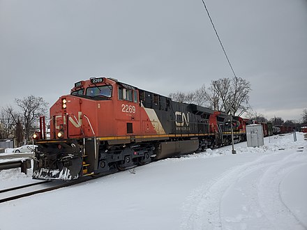 CN 2269, a GE ES44DC, in Waukesha, Wisconsin
