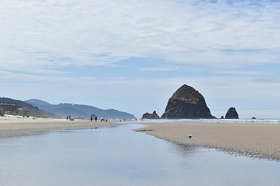 A view of the rocks at Cannon Beach taken on July 11, 2023