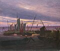 Caspar David Friedrich: Schiffe im Hafen am Abend