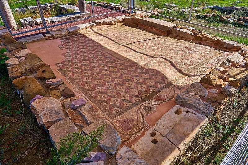 File:Central panel from the mosaic floor of a Roman villa in Messene on October 29, 2020.jpg