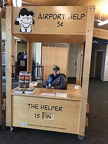 Information desk at airport terminal