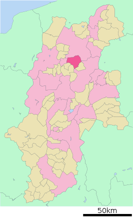 Situering van Chikuma in de prefectuur Nagano