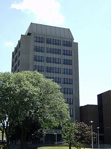 Lambton Tower on campus. ChryslerBldgUniversity of Windsor.jpg