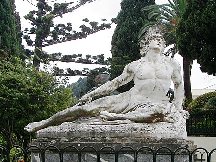 Dying Achilles (Achilleas thniskon) in the gardens of the Achilleion