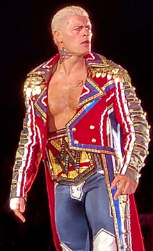 Cody Rhodes with his Undisputed Championship (Birmingham UK, April 2024) (3) (cropped).jpg