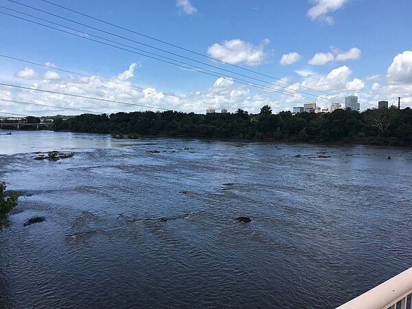 Congaree River with the Columbia skyline in the background