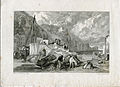 Coombe Martin, Devonshire early proof engraving by W Miller after J M W Turner, Rawlinson 119, before ship added