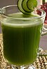 A drink prepared using cucumber, celery and apple juice