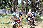 Deutsch: Radsport bei den Olympischen Jugendspielen 2018 Tag 10, 16. Oktober 2018 - Combined Criterium – XCC Rennen weiblich English: Cycling at the 2018 Summer Youth Olympics – Women's Combined Criterium – XCC Race on 16 October 2018.