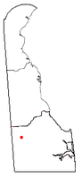 Location of Bridgeville, Delaware