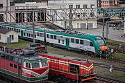 English: DP6 (Pesa 760M) train. Minsk, Belarus Русский: ДП6 (Pesa 760M). Минск, Беларусь