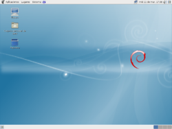 Debian GNU/Linux 5.0r0 "Lenny" mostrando GNOME