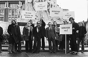 Protest demonstration of January 1975 in Amsterdam for Vladimir Bukovsky's release from prison