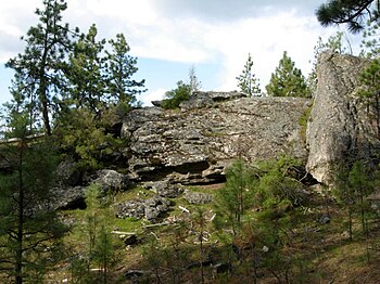 A granite outcrop in Dishman Hills