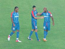 Anelka played with Giovanni Moreno and his former Chelsea teammate Didier Drogba at Shanghai Shenhua. Drogba and Anelka.jpg