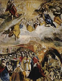 El Greco, Anbetung des Namen Jesu, 140 × 110 cm, Öl auf Leinwand, 1577–1579, El Escorial.