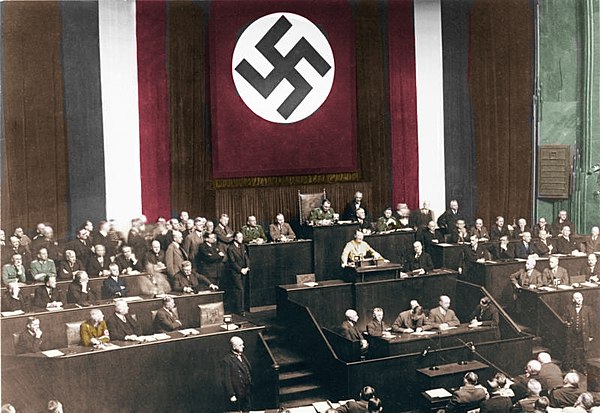 Hitler's Reichstag speech promoting the Enabling Act, which Wels countered, was delivered at the Kroll Opera House as a result of the Reichstag fire.