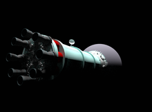 CGI image of an Enzmann starship. Enzmann starship-render 01.png