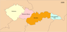 Czechoslovakia from December 1, 1928; the state administration was unified in both the former Austrian and Hungarian parts of the state, while the number of provinces was reduced to four (Moravia and Czech Silesia merged). First Czechoslovak Republic.SVG