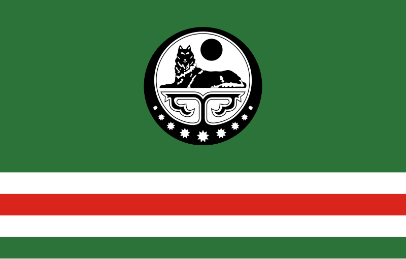 File:Flag of Chechen Republic of Ichkeria (with Coat of Arms).svg