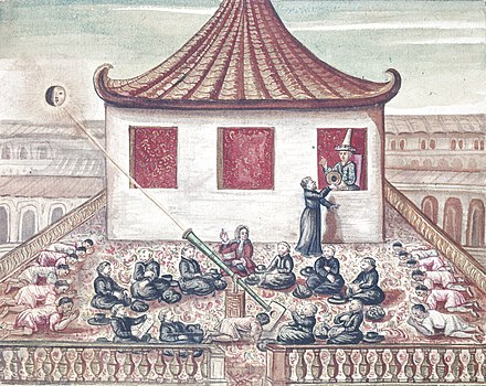French Jesuits observing an eclipse with King Narai and his court in April 1688, shortly before the Siamese revolution.